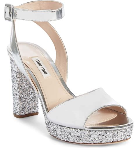 miu miu glitter platform sandals